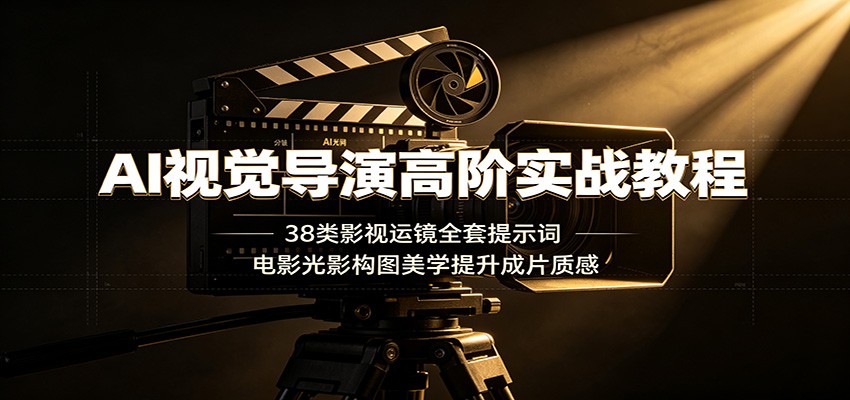 AI视觉导演高阶实战教程：38类影视运镜全套提示词，电影光影构图美学提升成片质感-爱搭资源网
