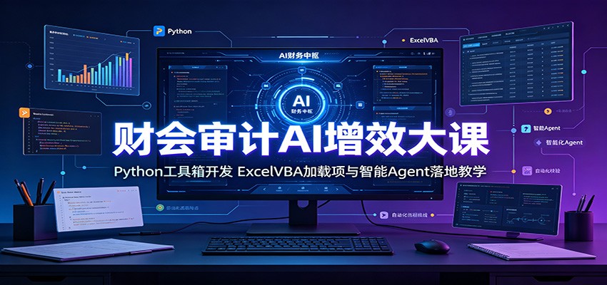 财会审计AI增效大课：Python工具箱开发，ExcelVBA加载项与智能Agent落地教学-爱搭资源网