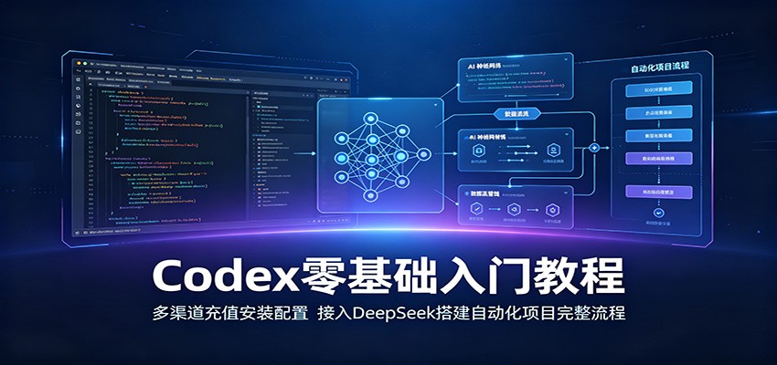 Codex零基础入门教程：多渠道充值安装配置，接入DeepSeek搭建自动化项目完整流程-爱搭资源网