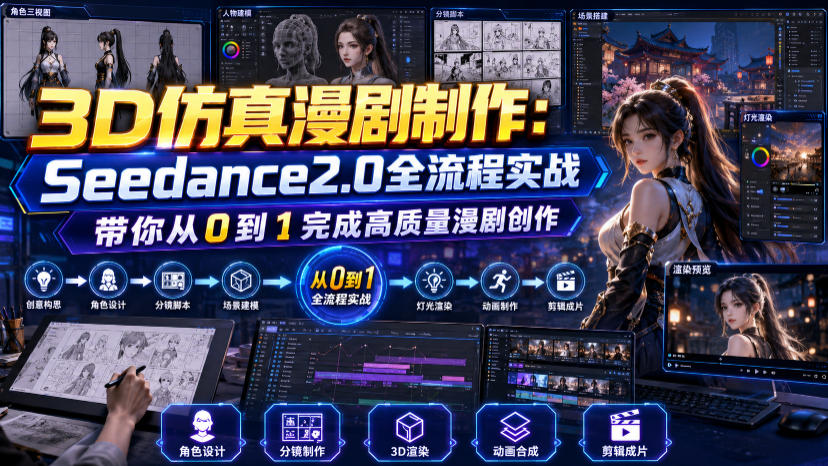 3D仿真漫剧制作：Seedance2.0全流程实战，带你从0到1完成高质量漫剧创作-爱搭资源网