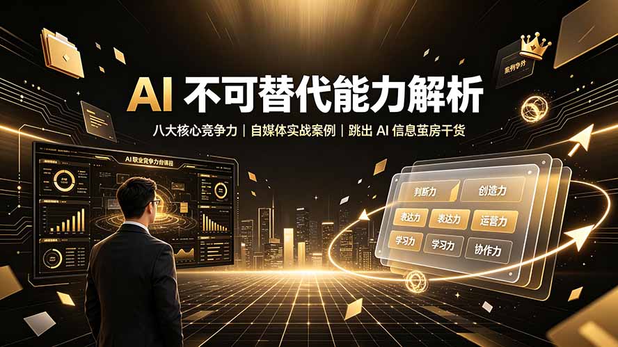 付费文章：AI 不可替代能力解析▸八大核心竞争力｜自媒体实战案例｜跳出 AI 信息茧房干货-爱搭资源网