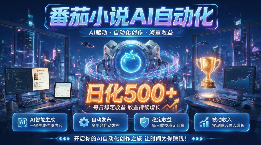 小白可做番茄AI，居家轻创业，每日稳赚500➕，普通人低门槛轻松线上增收【揭秘】-爱搭资源网
