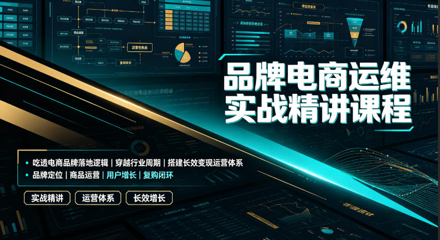 品牌电商运维实战精讲课程|吃透电商品牌落地逻辑、穿越行业周期、搭建长效变现运营体系-爱搭资源网