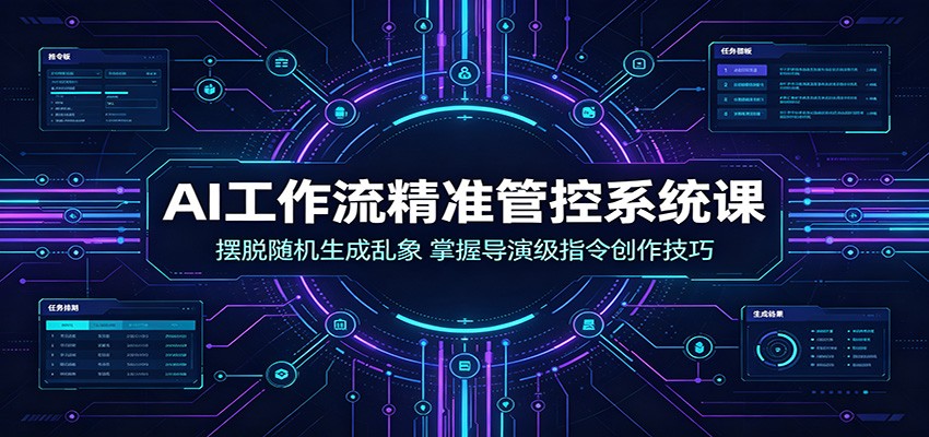 AI工作流精准管控系统课：摆脱随机生成乱象，掌握导演级指令创作技巧-爱搭资源网