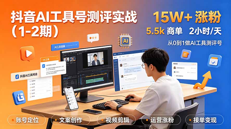 抖音AI工具号测评实战(1-2期-爱搭资源网