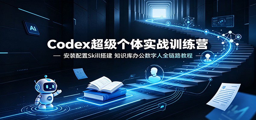 Codex超级个体实战训练营：安装配置Skill搭建，知识库办公数字人全链路教程-爱搭资源网
