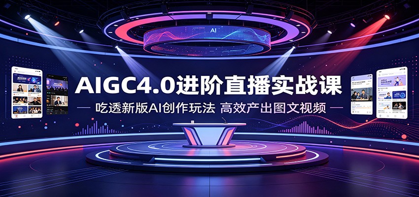 AIGC4.0进阶直播实战课：吃透新版AI创作玩法，高效产出图文视频-爱搭资源网