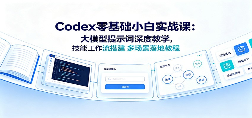 Codex零基础小白实战课：大模型提示词深度教学，技能工作流搭建多场景落地教程-爱搭资源网