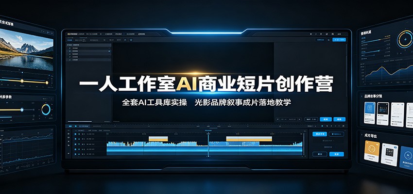 一人工作室AI商业短片创作营：全套AI工具库实操，光影品牌叙事成片落地教学-爱搭资源网