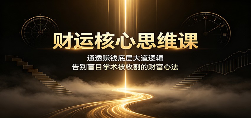 财运核心思维课:通透赚钱底层大道逻辑,告别盲目学术被收割的财富心法-爱搭资源网