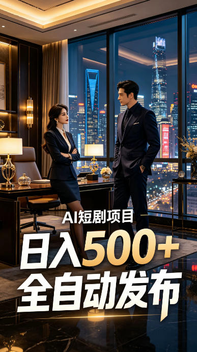 快手AI短剧自动发布，矩阵批量运营变现，轻资产副业项目，日入500+【揭秘】-爱搭资源网
