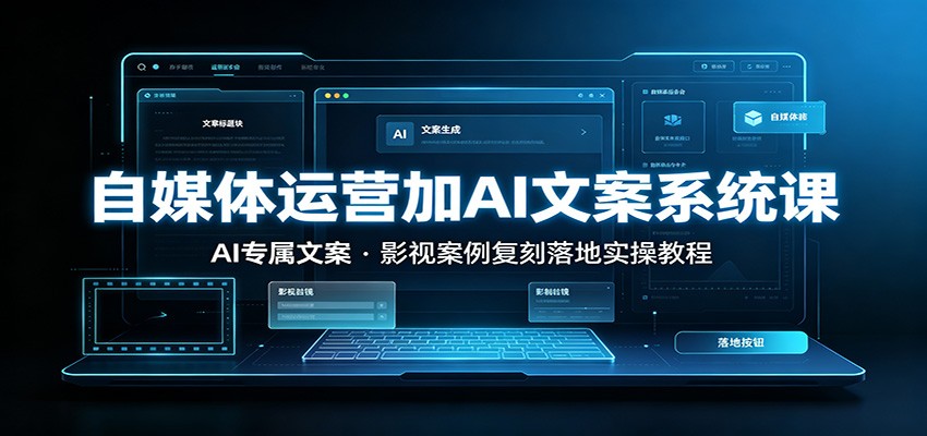自媒体运营加AI文案系统课：：AI专属文案，影视案例复刻落地实操教程-爱搭资源网