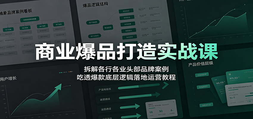 商业爆品打造实战课：拆解各行各业头部品牌案例，吃透爆款底层逻辑落地运营教程-爱搭资源网