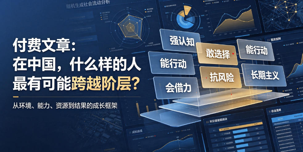 付费文章：在中国，什么样的人最有可能跨越阶层？-爱搭资源网