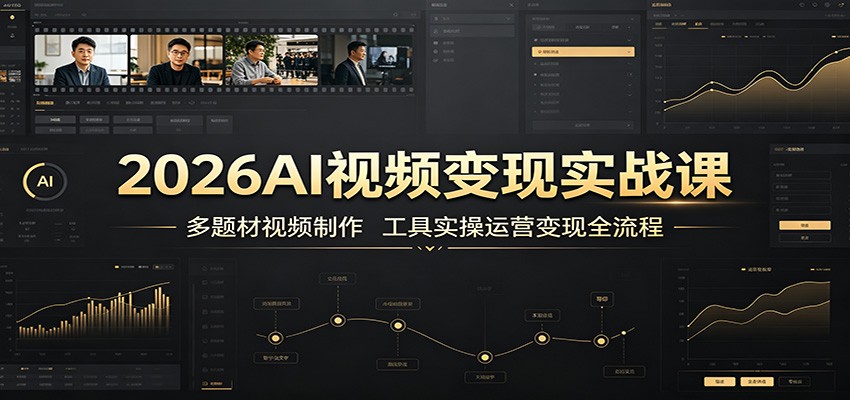 2026AI视频变现实战课：多题材视频制作，工具实操运营变现全流程-爱搭资源网