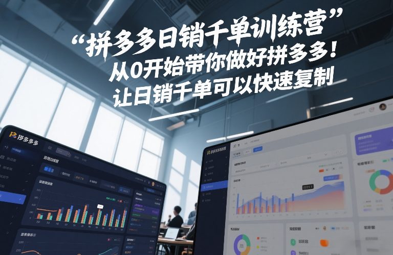 拼多多日销千单训练营，从0开始带你做好拼多多，让日销千单可以快速复制(更新26年7月)-爱搭资源网
