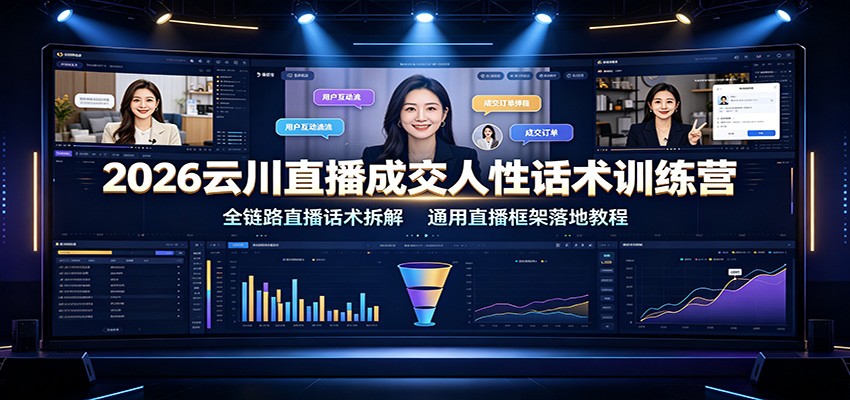2026云川直播成交人性话术训练营:全链路直播话术拆解,通用直播框架落地教程-爱搭资源网