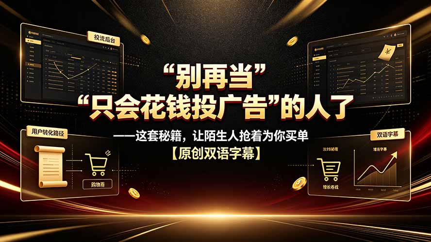 别再当“只会花钱投广告”的人了——这套秘籍，让陌生人抢着为你买单【原创双语字幕】-爱搭资源网