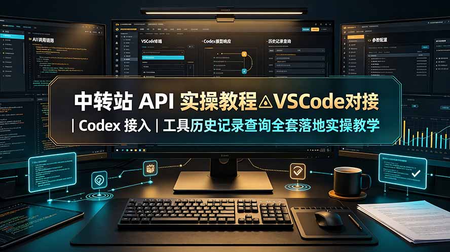 中转站 API 实操教程△VSCode 对接｜Codex 接入｜工具历史记录查询全套落地实操教学-爱搭资源网