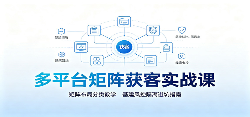 多平台矩阵获客实战课：矩阵布局分类教学，基建风控隔离避坑指南-爱搭资源网