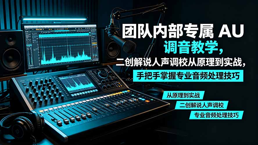 某大佬团队内部专属 AU 调音教学，二创解说人声调校从原理到实战，手把手掌握专业音频处理技巧-爱搭资源网