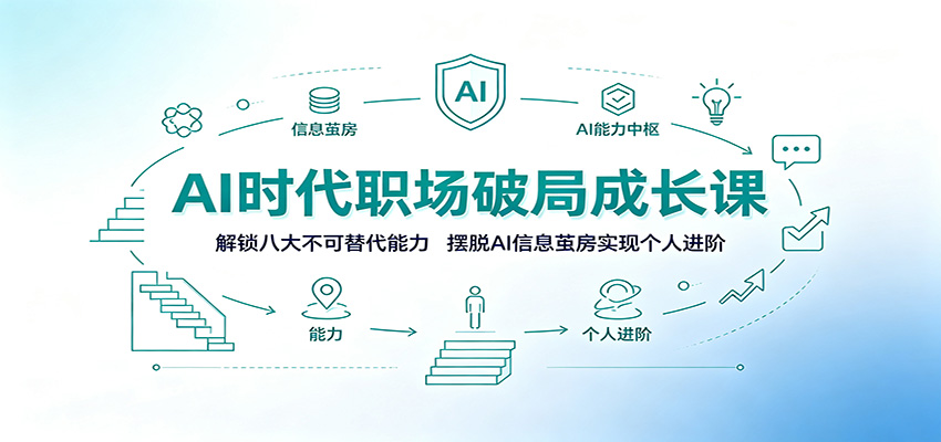 AI时代职场破局成长课：解锁八大不可替代能力，摆脱AI信息茧房实现个人进阶-爱搭资源网
