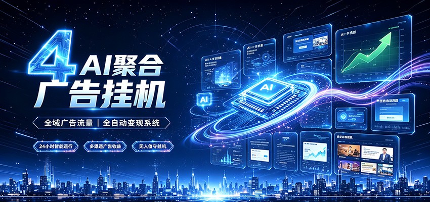 全域广告流量聚合，AI无人挂机稳赚佣金，打造长期稳定被动收入副业-爱搭资源网