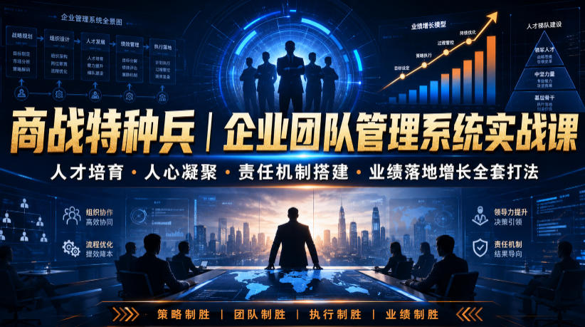商战特种兵｜企业团队管理系统实战课人才培育・人心凝聚・责任机制搭建・业绩落地增长全套打法-爱搭资源网