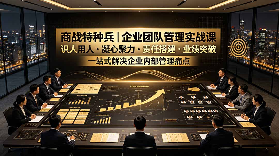商战特种兵｜企业团队管理实战课：识人用人｜凝心聚力｜责任搭建｜业绩突破，一站式解决企业内部管理痛点-爱搭资源网