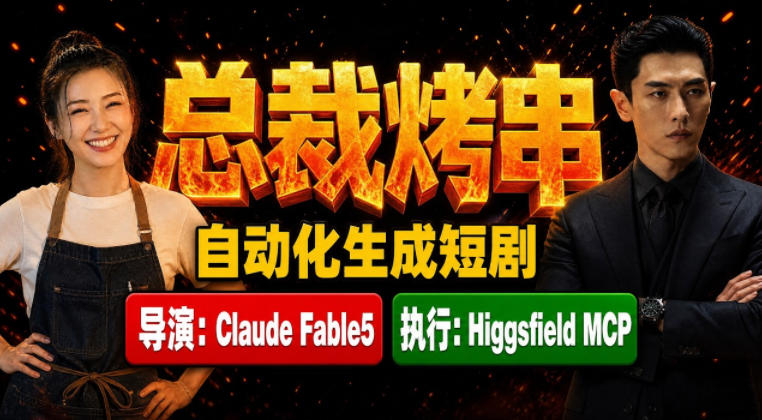 Claude Fable5担任导演+Higgsfield MCP落地执行｜《总裁烤串》真人质感短剧全自动AI生成全流程教学-爱搭资源网