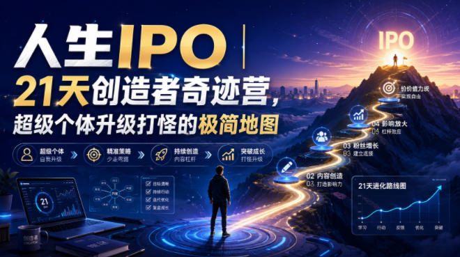 人生IPO︱21天创造者奇迹营，​超级个体升级打怪的极简地图-爱搭资源网
