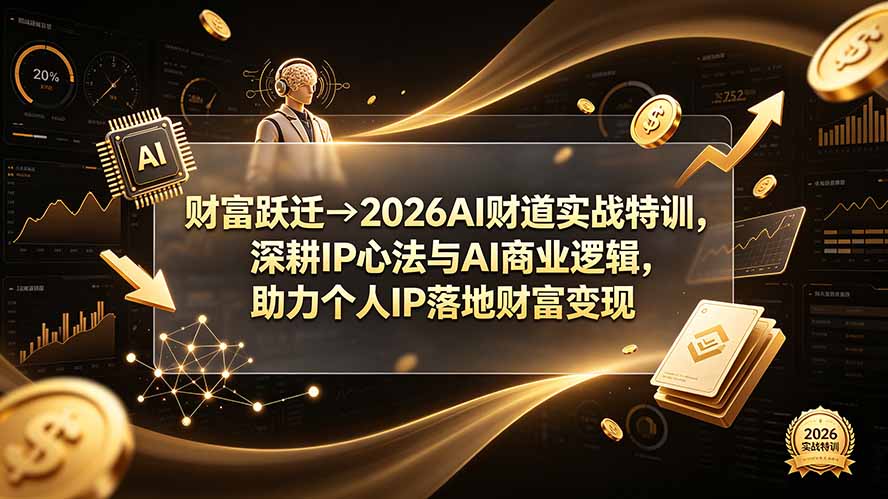 财富跃迁→2026AI财道实战特训，深耕IP心法与AI商业逻辑，助力个人IP落地财富变现-爱搭资源网