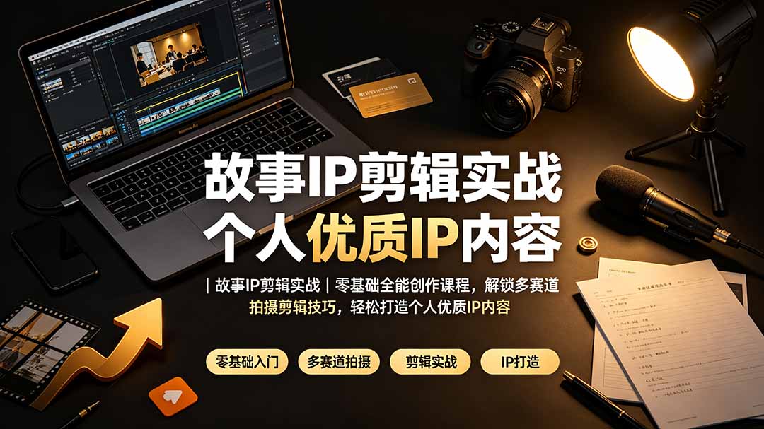故事IP剪辑实战|零基础全能创作课程,解锁多赛道拍摄剪辑技巧,轻松打造个人优质IP内容-爱搭资源网