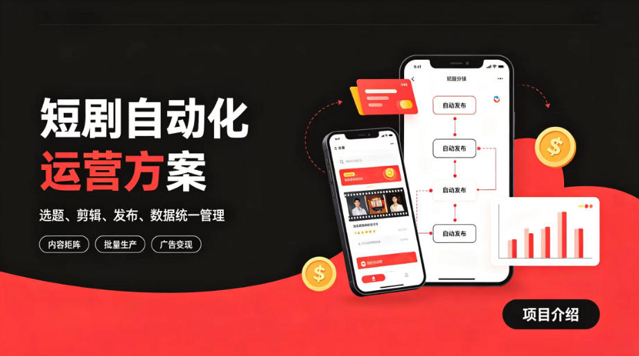 快手全自动短剧矩阵项目｜自动化分发，流量持续变现【揭秘】-爱搭资源网