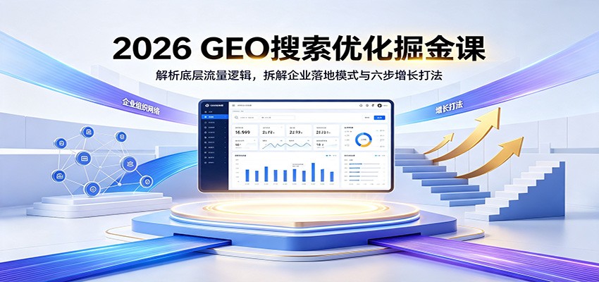 2026 GEO搜索优化掘金课：解析底层流量逻辑，拆解企业落地模式与六步增长打法-爱搭资源网