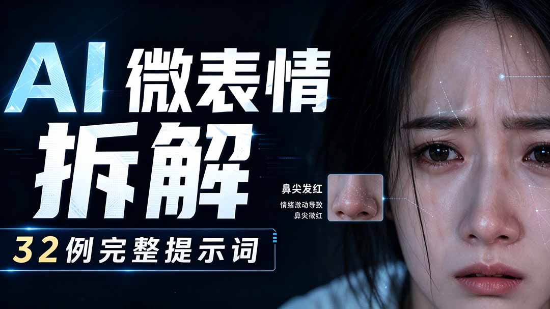 AI微表情拆解提示词合集，精准调控AI角色表情，告别塑料感、AI面瘫脸。-爱搭资源网