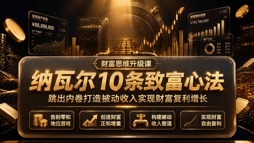 付费文章：纳瓦尔10条致富心法，跳出内卷打造被动收入实现财富复利增长-爱搭资源网