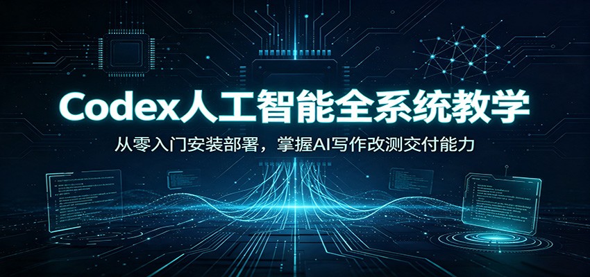 Codex人工智能全系统教学：从零入门安装部署，掌握AI写作改测交付能力-爱搭资源网