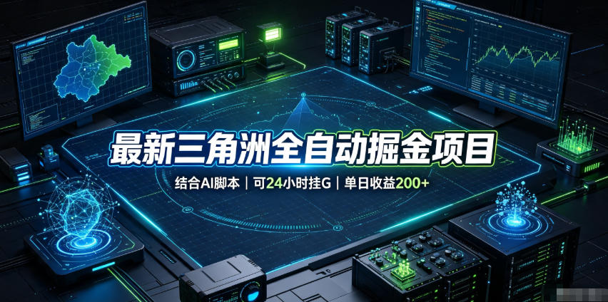 最新三角洲全自动掘金项目，结合AI脚本，可24小时挂G，单日收益200+【揭秘】-爱搭资源网