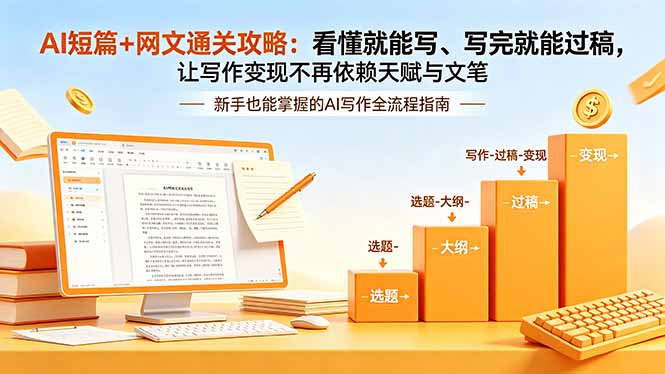 AI短篇+网文通关攻略-更新:看懂就能写、写完就能过稿,让写作变现不再依赖天赋与文笔-爱搭资源网