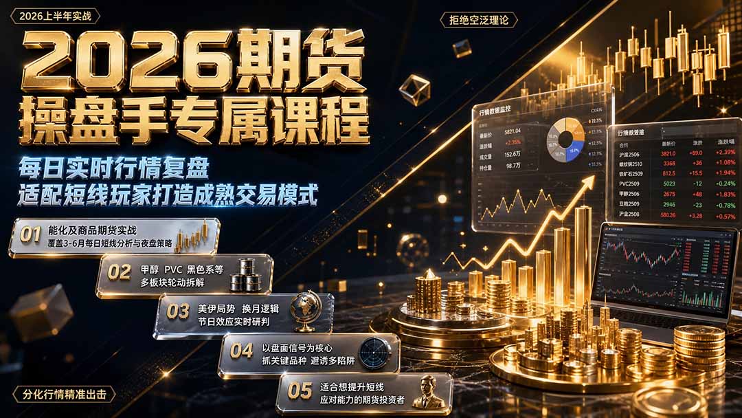 2026期货操盘手专属课程-更新8月，每日实时行情复盘，适配短线玩家打造成熟交易模式-爱搭资源网