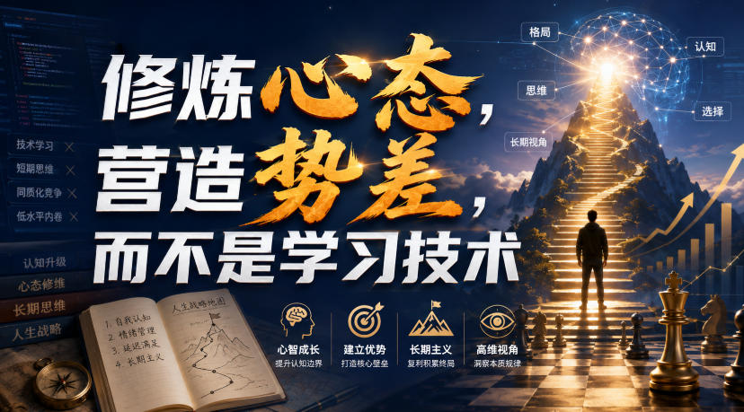 付费文章：修炼心态，营造势差，而不是学习技术-爱搭资源网