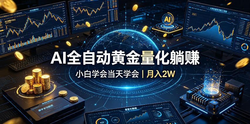 AI全自动黄金量化躺賺：小白学会当天学会，月入2W！【揭秘】-爱搭资源网