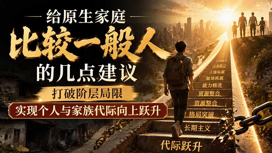 付费文章：给原生家庭比较一般人的几点建议，打破阶层局限，实现个人与家族代际向上跃升-爱搭资源网