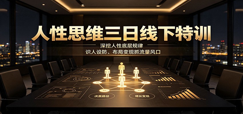 人性思维三日线下特训：深挖人性底层规律，识人设防、布局变现抓流量风口-爱搭资源网