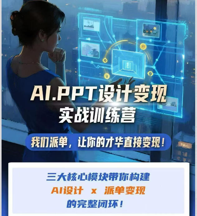AI+PPT设计变现实战训练营，我们派单，让你的才华直接变现，三大核心模块带你构建Al设计x派单变现的完整闭环-爱搭资源网