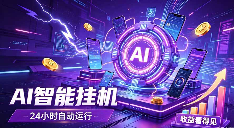 AI智能广告挂机，躺赚新模式 设备托管运行，解放双手持续变现-爱搭资源网