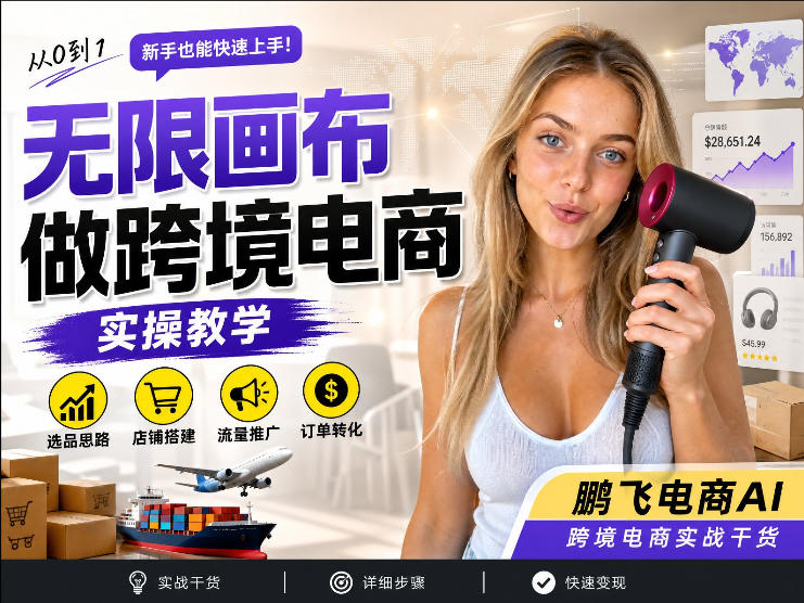 【跨境电商必备】AI无线画布制作商品宣传视频，四步搞定，无线画布工作流，操作简单好上手-爱搭资源网
