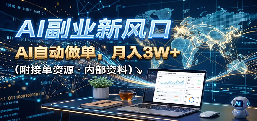 AI副业新风口，AI自动做单，月入3W+，附接单资源-爱搭资源网