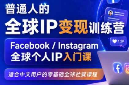 建立海外社媒底层逻辑，打造能变现的个人IP-爱搭资源网